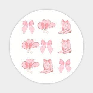 Coquette Pink Bow Cowboy Boots Magnet